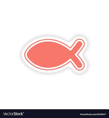 Paper sticker on white background Christian fish vector image