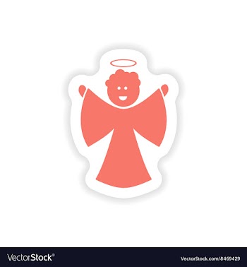 Paper sticker on white background Christmas angel vector image