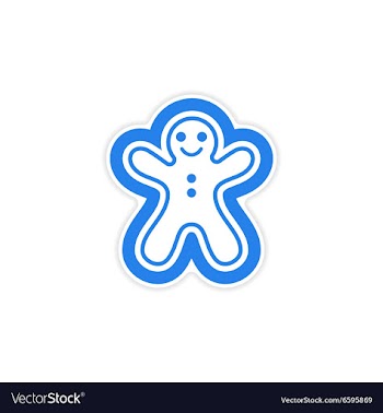 Paper sticker on white background Christmas cake vector image