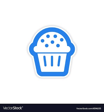 Paper sticker on white background Christmas cake vector image