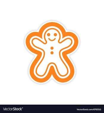 Paper sticker on white background Christmas cake vector image