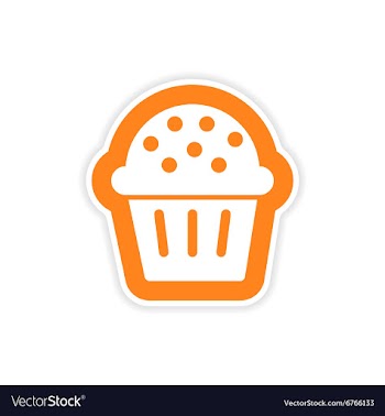 Paper sticker on white background Christmas cake vector image