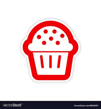 Paper sticker on white background Christmas cake vector image