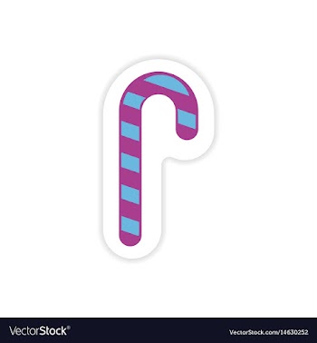 Paper sticker on white background christmas candy vector image
