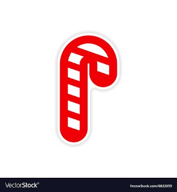 Paper sticker on white background Christmas candy vector image