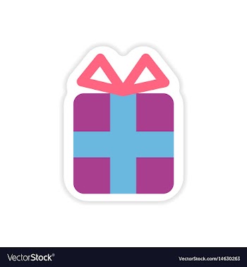 Paper sticker on white background christmas gift vector image