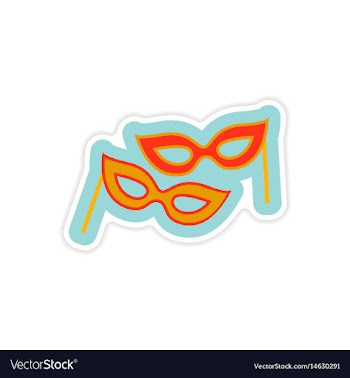 Paper sticker on white background christmas mask vector image
