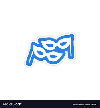 Paper sticker on white background Christmas mask vector image