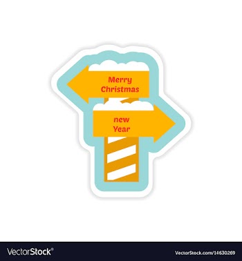 Paper sticker on white background christmas new vector image