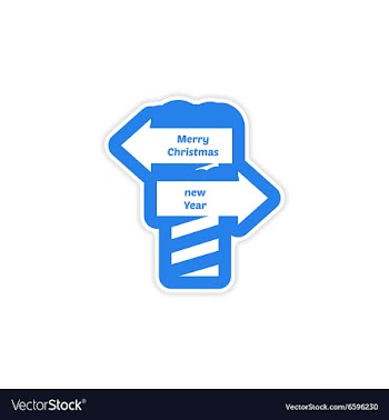 Paper sticker on white background Christmas New vector image
