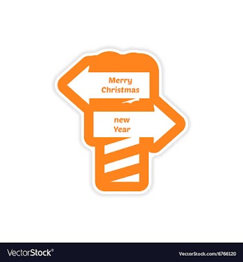 Paper sticker on white background Christmas New vector image