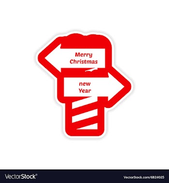 Paper sticker on white background Christmas New vector image