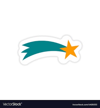Paper sticker on white background christmas star vector image