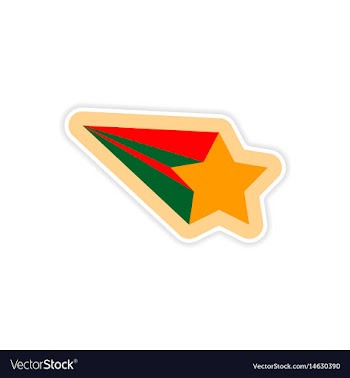 Paper sticker on white background christmas star vector image