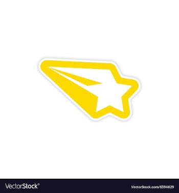 Paper sticker on white background Christmas star vector image