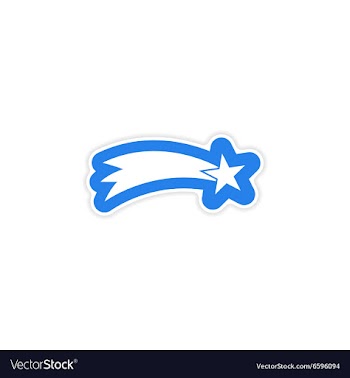 Paper sticker on white background Christmas star vector image