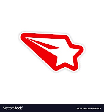 Paper sticker on white background Christmas star vector image