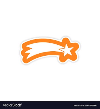 Paper sticker on white background Christmas star vector image