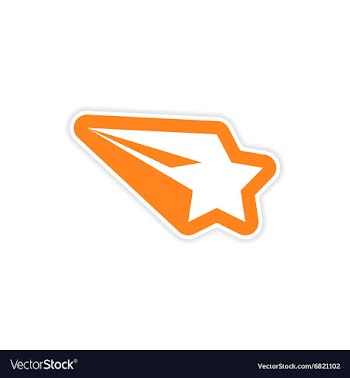 Paper sticker on white background Christmas star vector image