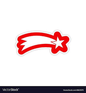 Paper sticker on white background Christmas star vector image