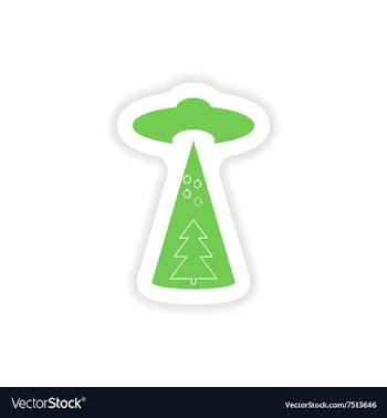 Paper sticker on white background Christmas tree vector image
