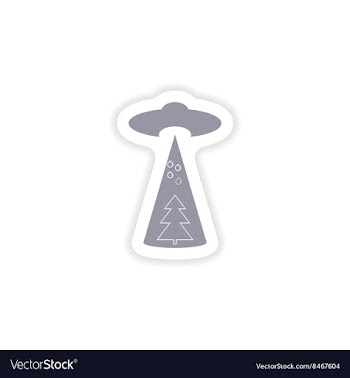Paper sticker on white background Christmas tree vector image