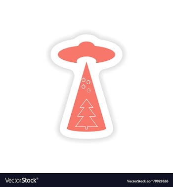 Paper sticker on white background Christmas tree vector image