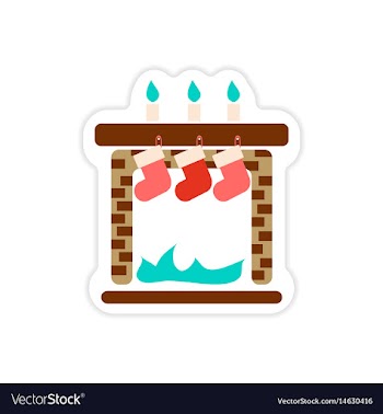 Paper sticker on white background christmas vector image