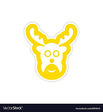 Paper sticker on white background Christmas vector image