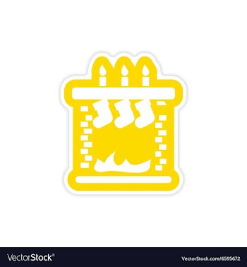 Paper sticker on white background Christmas vector image