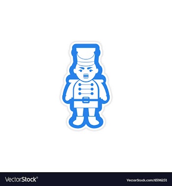 Paper sticker on white background Christmas vector image