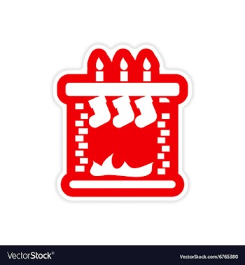 Paper sticker on white background Christmas vector image