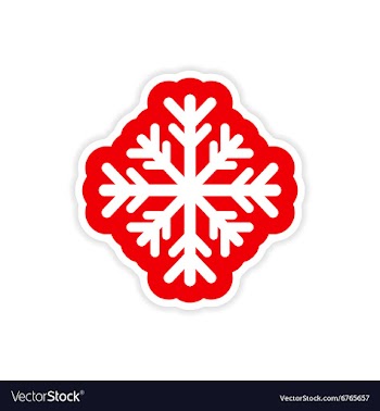 Paper sticker on white background Christmas vector image