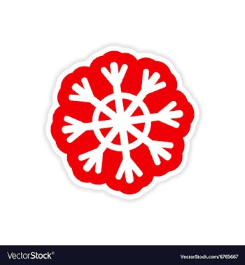 Paper sticker on white background Christmas vector image