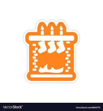 Paper sticker on white background Christmas vector image