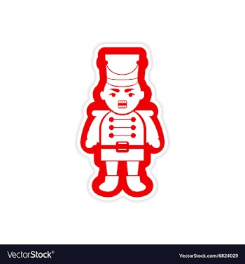 Paper sticker on white background Christmas vector image