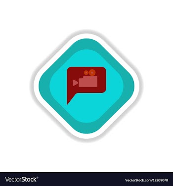 Paper sticker on white background cinema camera vector image
