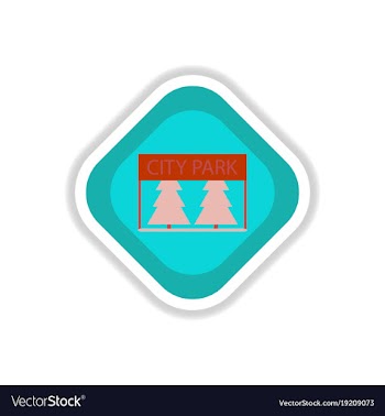 Paper sticker on white background city park vector image