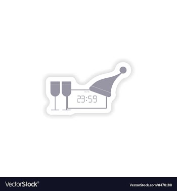 Paper sticker on white background clock vector image