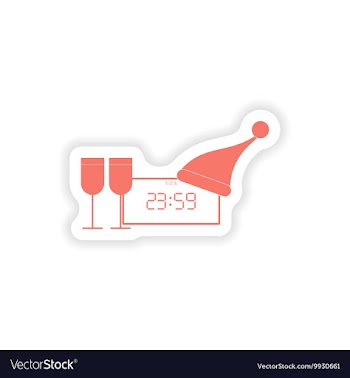 Paper sticker on white background clock vector image