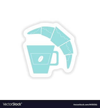 Paper sticker on white background coffee cup vector image