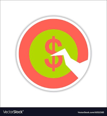 Paper sticker on white background coin crack vector image