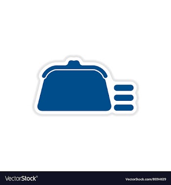 Paper sticker on white background coin purse vector image