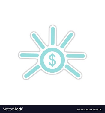 Paper sticker on white background coin vector image