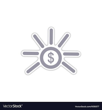 Paper sticker on white background coin vector image