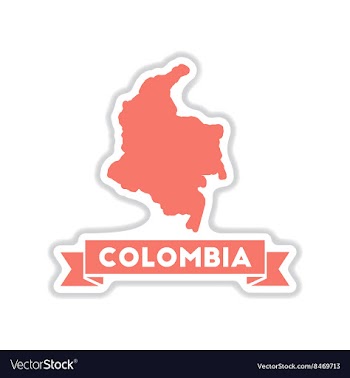 Paper sticker on white background Columbia card vector image