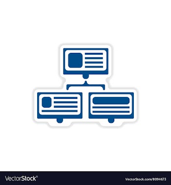 Paper sticker on white background computer network vector image