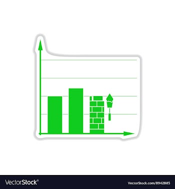 Paper sticker on white background construction vector image