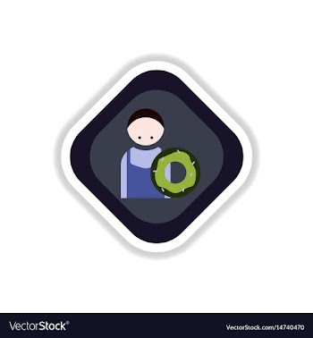Paper sticker on white background cook donut vector image