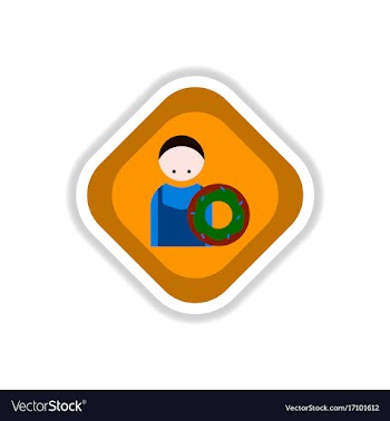 Paper sticker on white background cook donut vector image